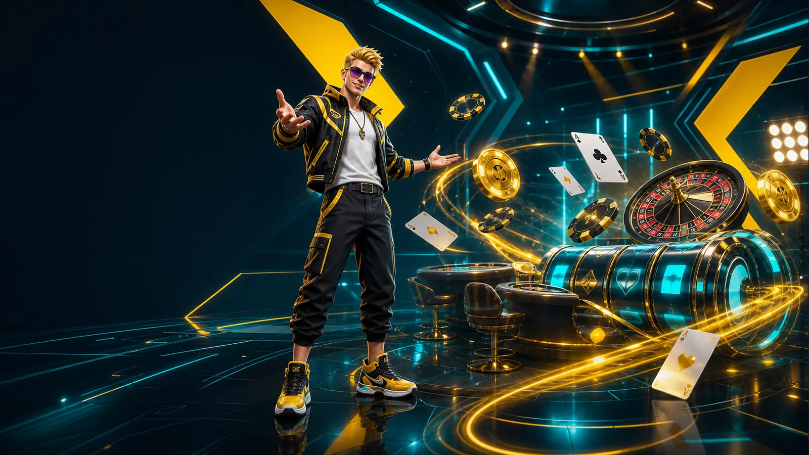 Lobby de slots PlayBaze com jogos ao vivo e cartas