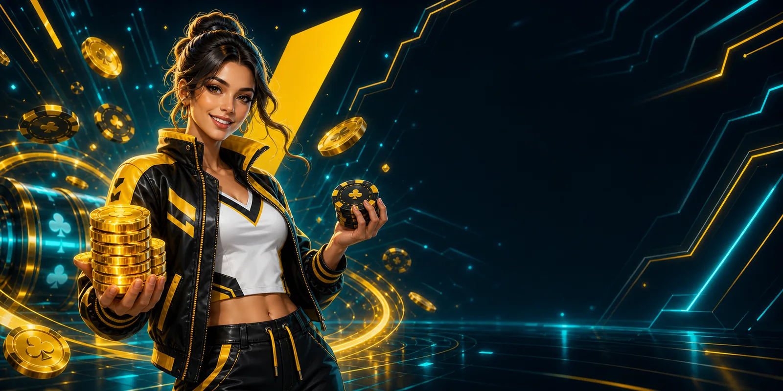 Banner de bónus PlayBaze com personagem e moedas